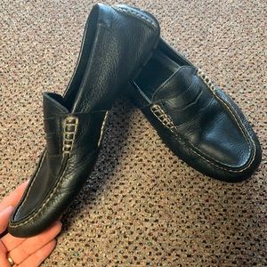 Polo Ralph L Men’s Telly Black Leather Loafers 7